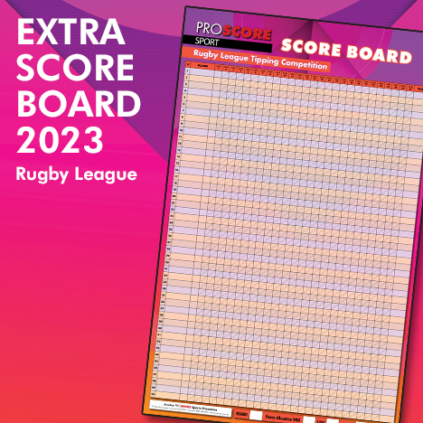 2023 Rugby League Footy Score Board Chart (Only)